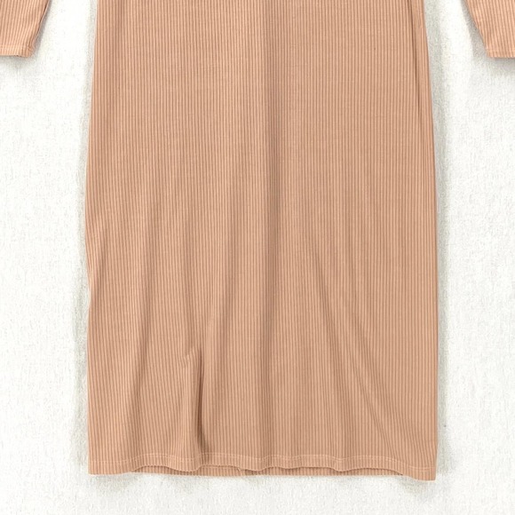ENZA COSTA Silk Rib Dress Womens Medium Pink Turtleneck Long Sleeve Midi NEW - Picture 9 of 15